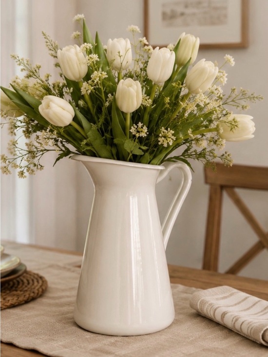 Other - White Pitcher Vase